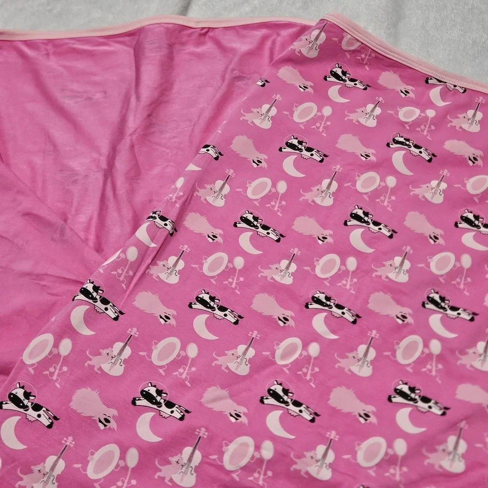 KicKee Pants blanket Dream Pink Hey Diddle Diddle‎ print Viscose Bamboo 38x28